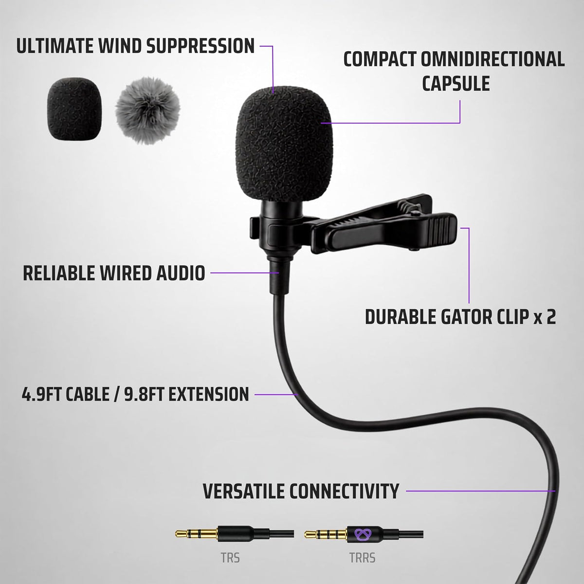 Purple Panda Lavalier Microphone Kit