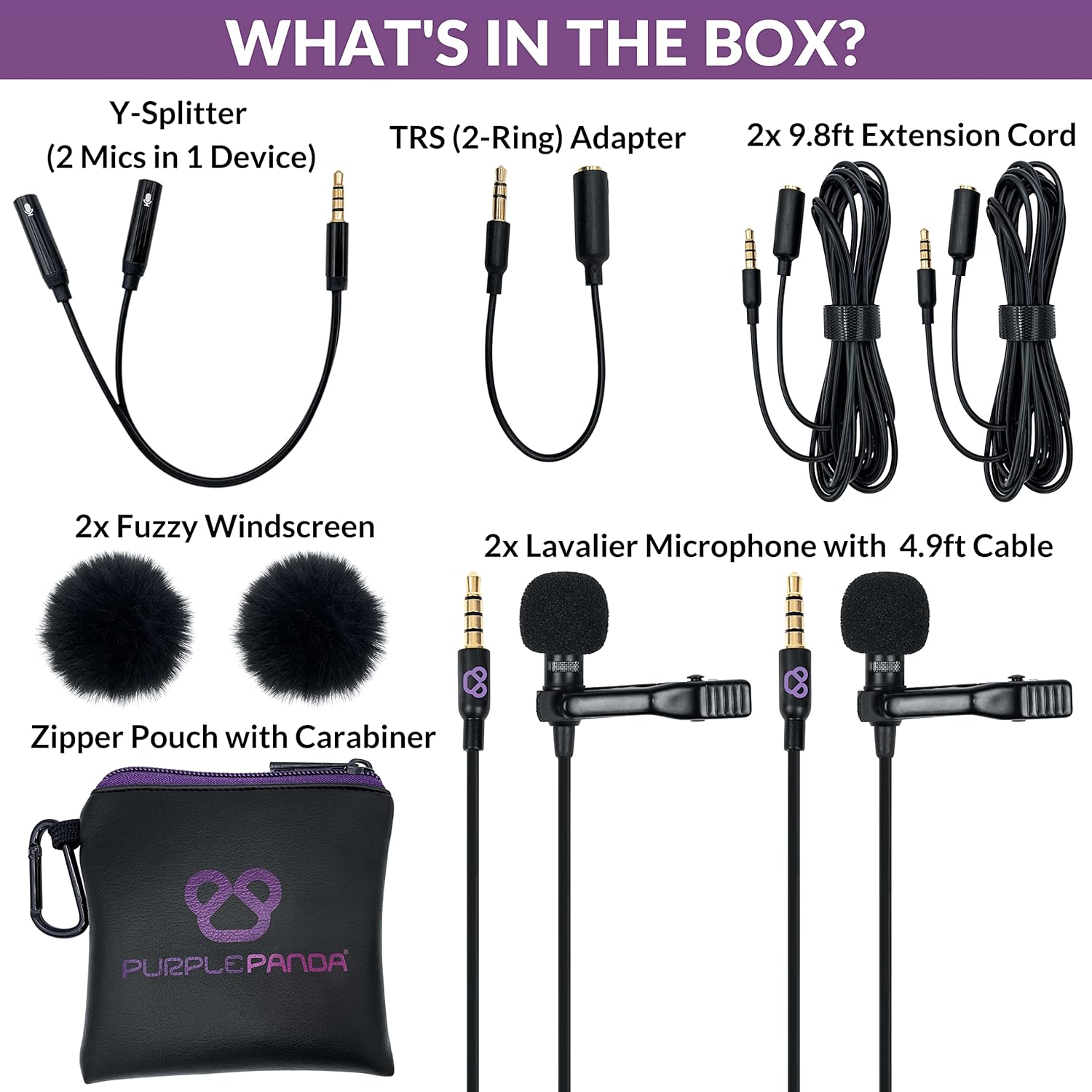 Purple Panda Dual Lavalier Microphone Kit