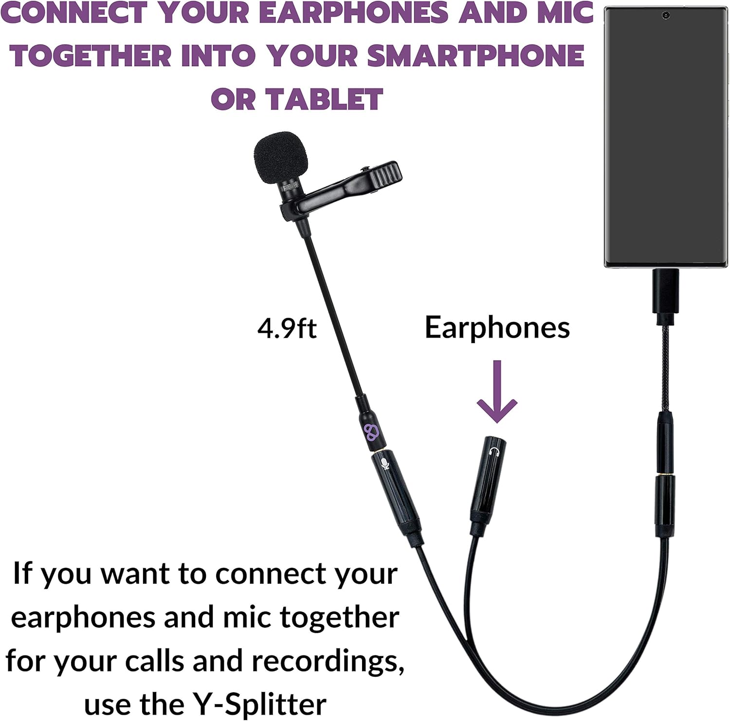 Purple Panda USB-C Lavalier Microphone Kit