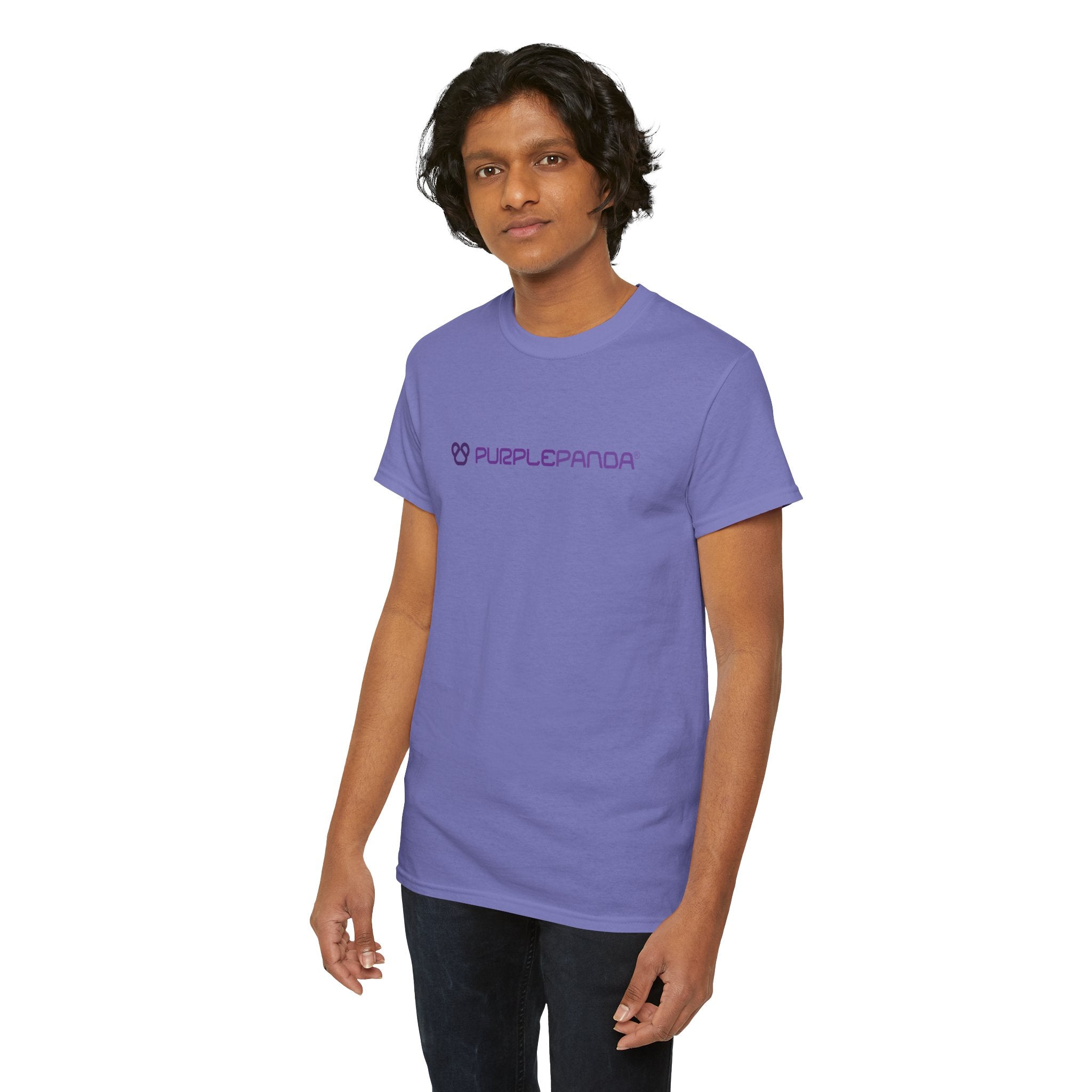 Purple Panda Icon Heavy Cotton T-shirt