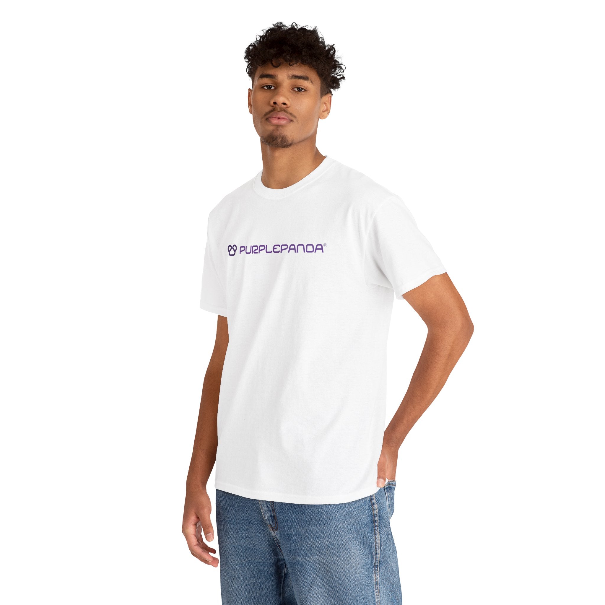 Purple Panda Icon Heavy Cotton T-shirt