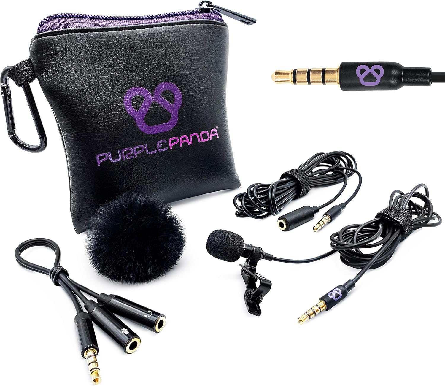 Purple Panda Smartphone Lavalier Microphone with 3.5mm Plug