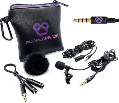 Purple Panda Smartphone Lavalier Microphone with 3.5mm Plug