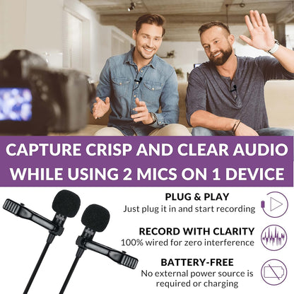 Purple Panda Dual Lavalier Microphone Kit