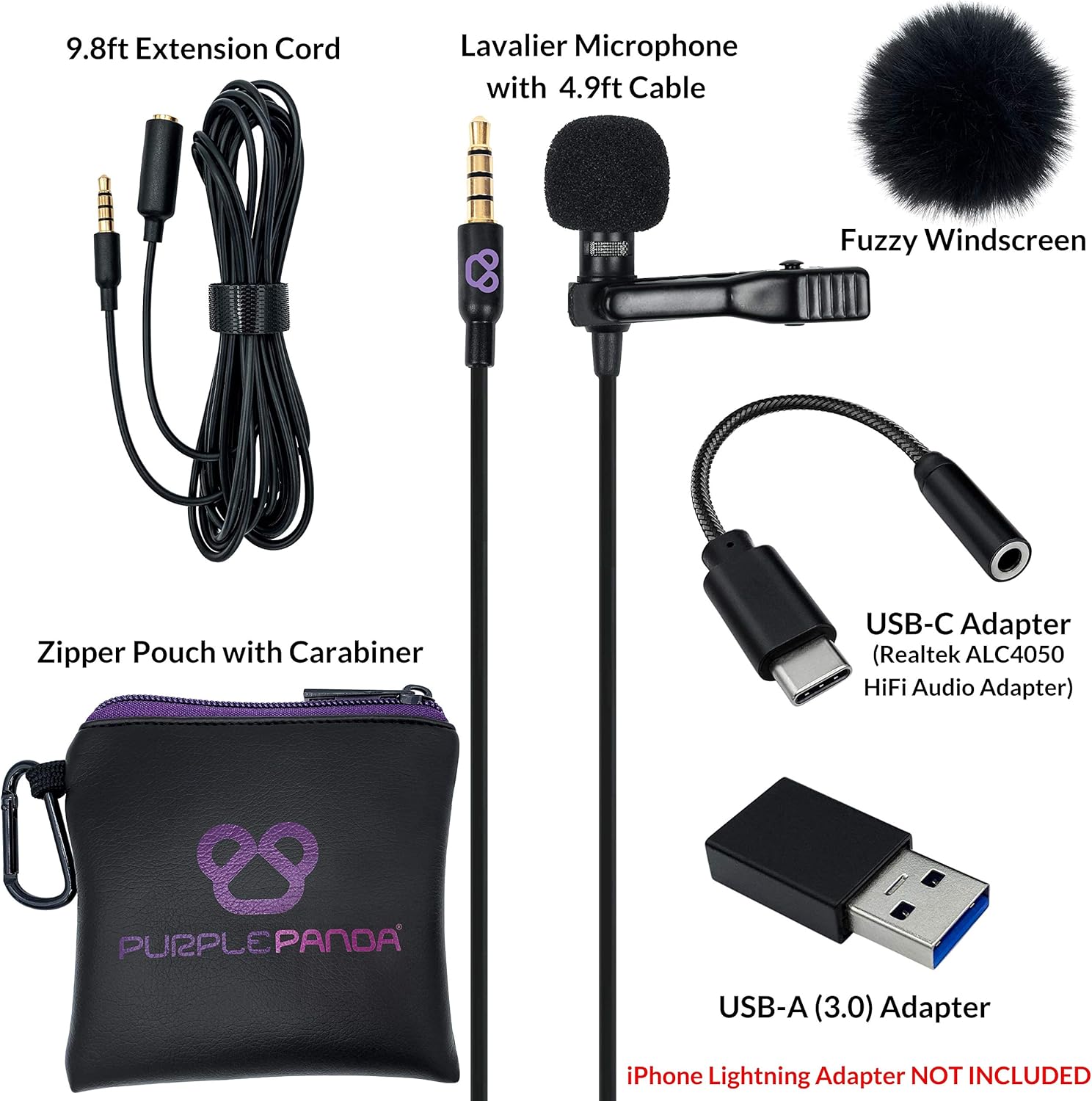 Purple Panda PC Lavalier Microphone Kit