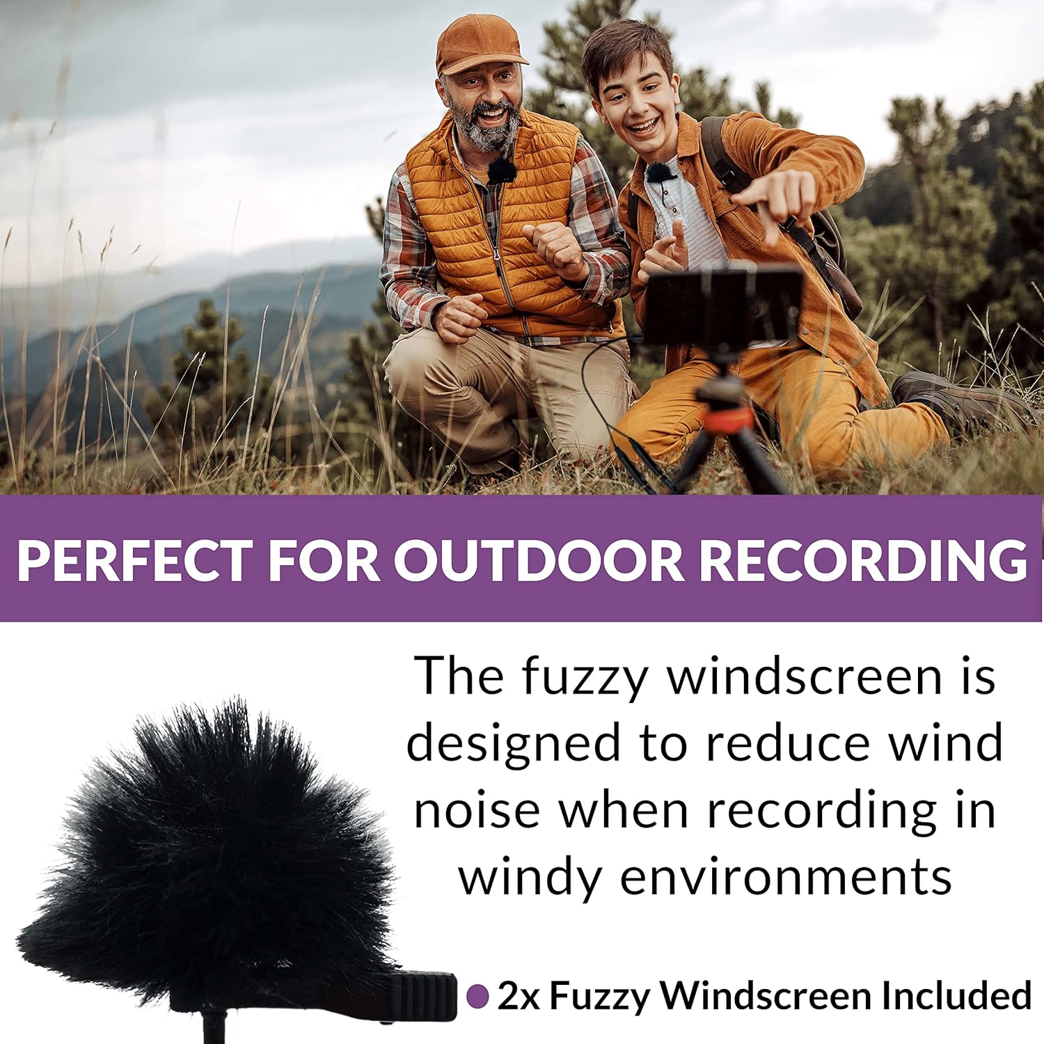 Purple Panda Dual Lavalier Microphone Kit