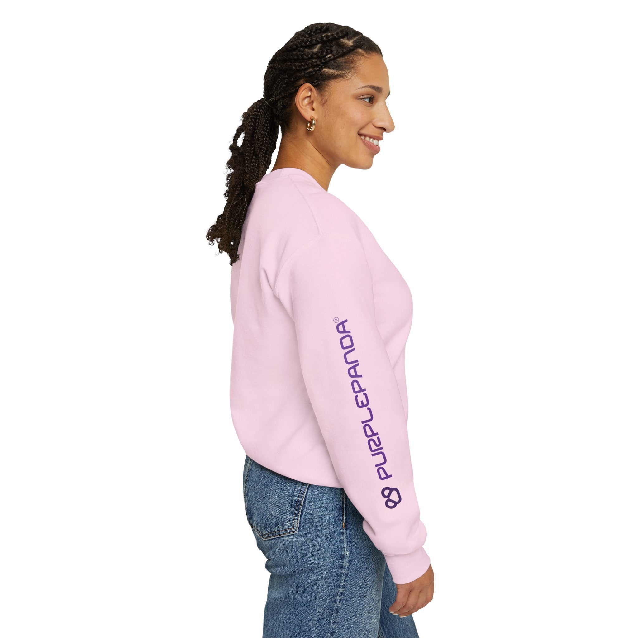 Purple Panda Relaxed Crewneck Sweatshirt