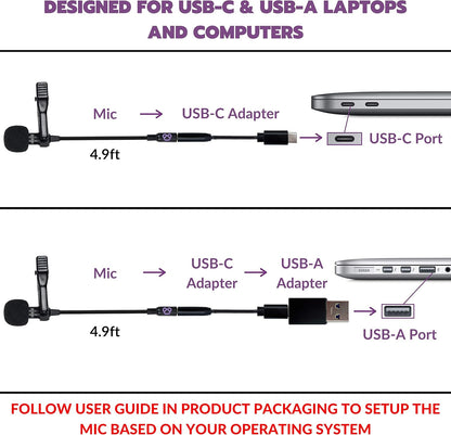 Purple Panda PC Lavalier Microphone Kit