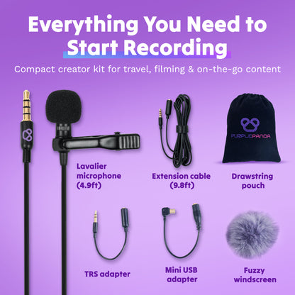 Purple Panda Lavalier Microphone Kit
