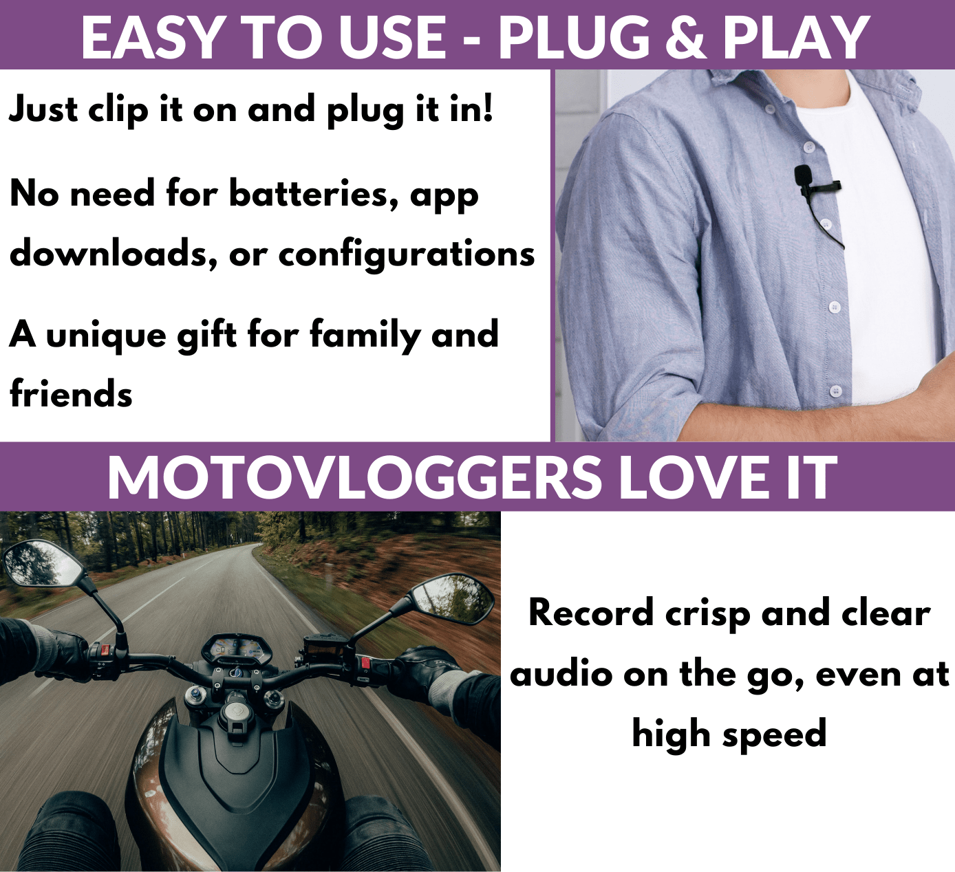 Purple Panda Lavalier Microphone Kit